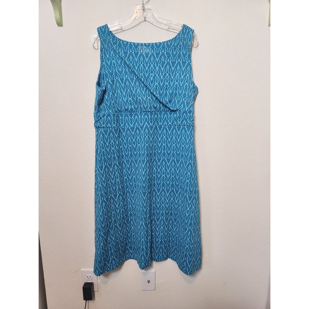 Eddie Bauer Travex Aster Crossover Sleeveless V-Neck Dress Blue XL Athleisure‎